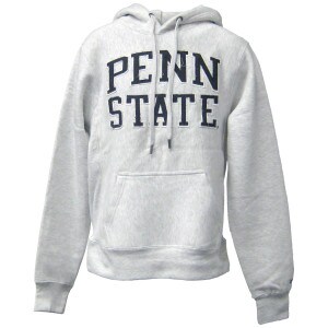 heather oxford hooded sweatshirt with unfinished twill Penn State